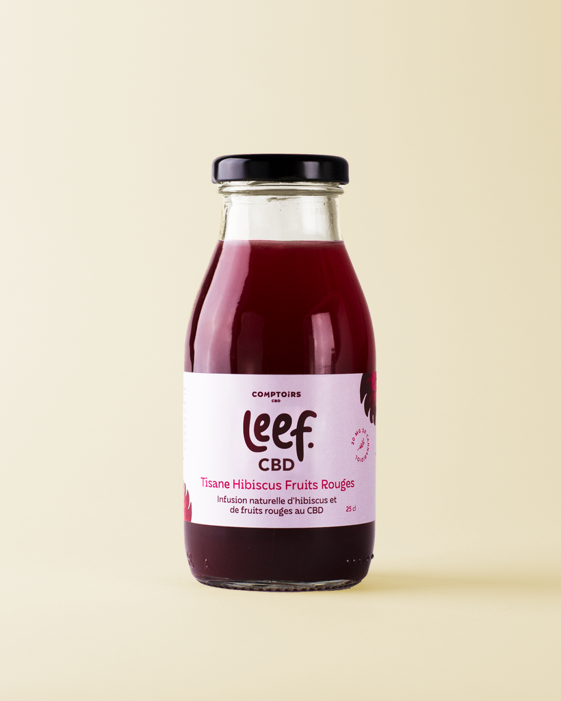 LEEF - Tisane Glacée (25cl) x6 - Hibiscus / Fruits Rouges 20 mg de CBD - LEEF CBD