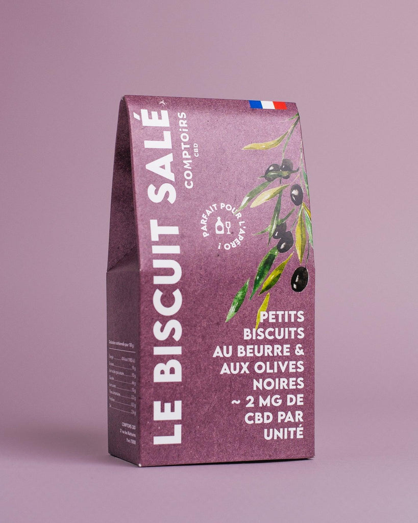 LE BISCUIT SALÉ - Petits biscuits aux olives noires & CBD - LEEF CBD